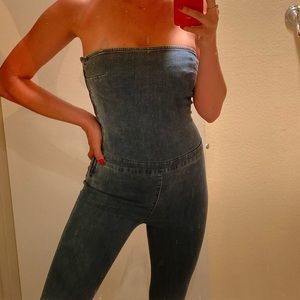 Bershka Denim Full Body Jumper